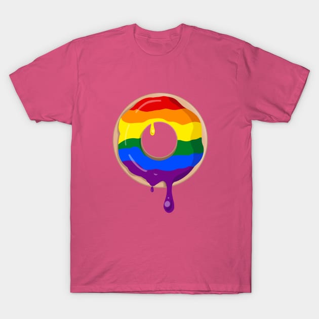 Gay Pride Donut T-Shirt by LittleGreenHat